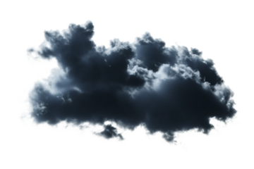 dark storm cloud isolated on white background PNG