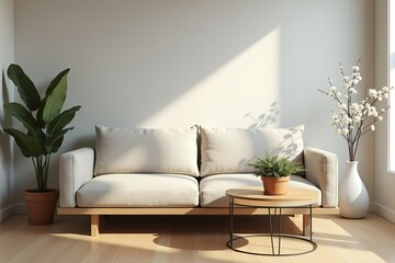 Cozy living room with modern sofa