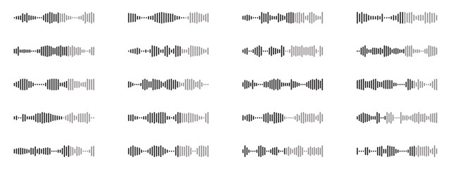 Sound wave design elements. Waveform pattern for music player, podcasts, mobile voice message, streaming.