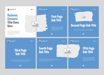 Six page linkedin carousel post, social media Instagram carousel post, modern and editable business carousel template design