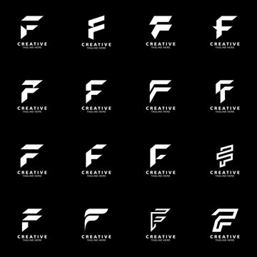 letter f logo set vector design