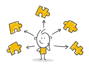 Strichfiguren / Strichm&auml;nnchen / Stick Figures: Puzzle, Beweise, Detektiv, nachdenken. (Nr. 840)