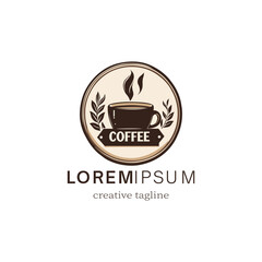 coffee cup logo, Freshness, caffeine, steam, taking a break, restaurant style, elegance, Fancy, 