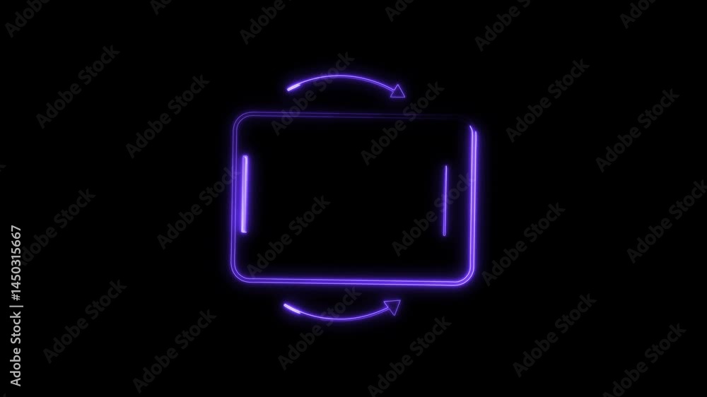 Poster three glowing neon rectangle frames set. perfect vector clip art for your design and rotated