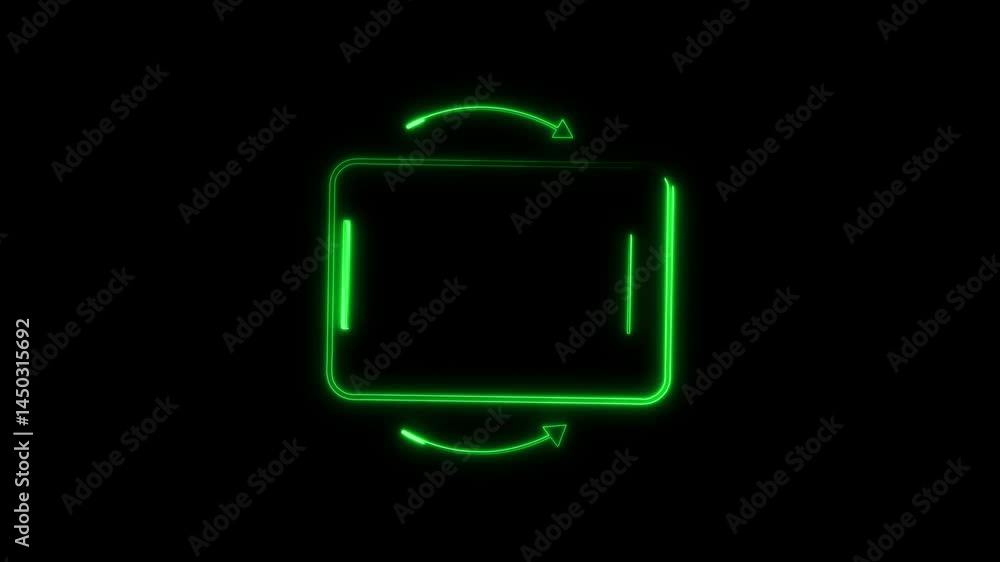 Poster three glowing neon rectangle frames set. perfect vector clip art for your design and rotated