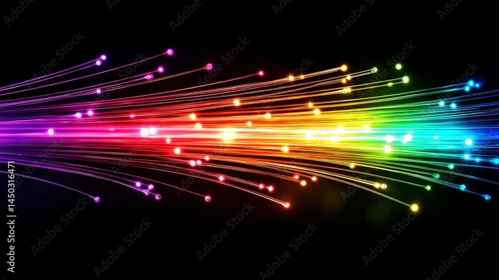 Poster colorful stream of light rays in abstract background design