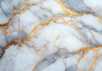 White marble texture with golden and gray veins, fine and luxurious.
