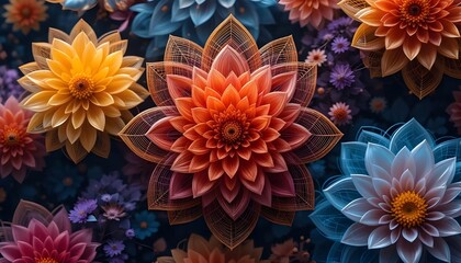 Fototapeta premium Architectural Bloom Matrix