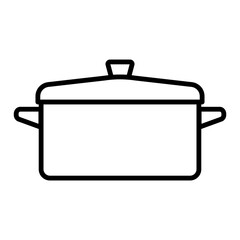 
Illustration of a black icon of a cooking pot on a white background