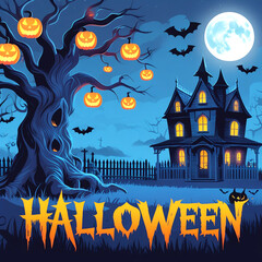 halloween background with pumpkin