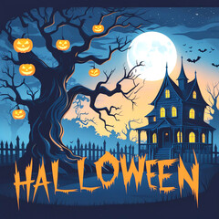 halloween background with pumpkin