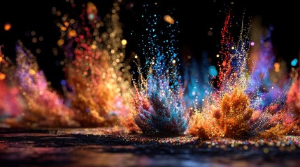 Naklejka premium Vibrant Colorful Particle Explosion Abstract Background Image