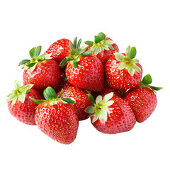 Image of Fresh, plump strawberries in a cluster.  Vibrant red berries with green leafy tops printed on Printed Glass Splashbacks