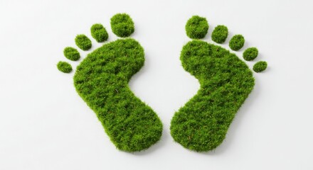Green Moss Footprints Symbolizing Eco Friendly Footprint