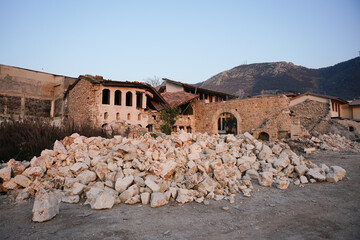 Damaged building in Antakya, Hatay after 6 February 2023 Earthquakes