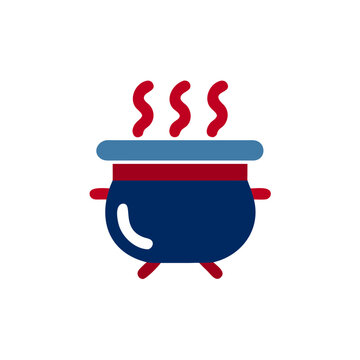 Iconic cauldron steam graphic in a minimalist style  