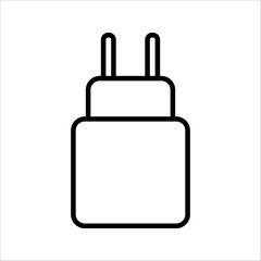 Smartphone USB charger Icon set. Symbol isolated white background. vector illustration. color editable.