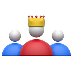 Leader 3D icon on transparent background