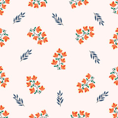 flat design flower nature pattern illustration for poster or social media or pamphlet.