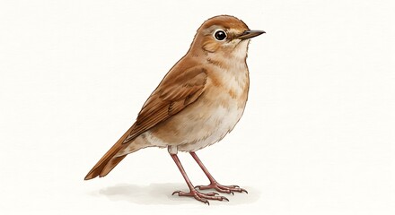 Fototapeta premium Elegant nightingale illustration showcases delicate details and natural beauty