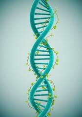 DNA Helix Intertwined with Green Vine Life Nature Connection