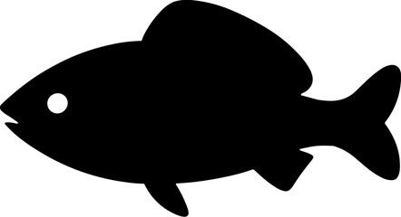 Obraz premium Silhouette of a Fish in Black Against a White Background 