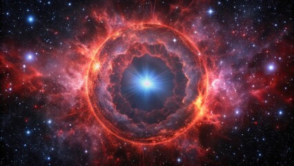 Obraz premium A dark nebula with a red supergiant star at its center , Dark, Nebula, Dark