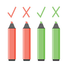 Colorful marker pens set. Highlighter pencil for school or kids