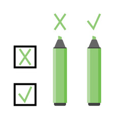 Colorful marker pens set. Highlighter pencil for school or kids