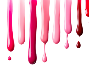 A Harmonious Cascade of Pink and Crimson Hues Dripping Liquid Paint Art