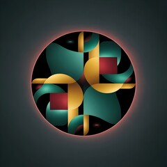 Abstract Geometric Circle Design | Dark Background Modern Graphic Art