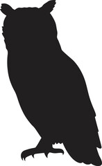 Owl Silhouette PNG Transparent Background