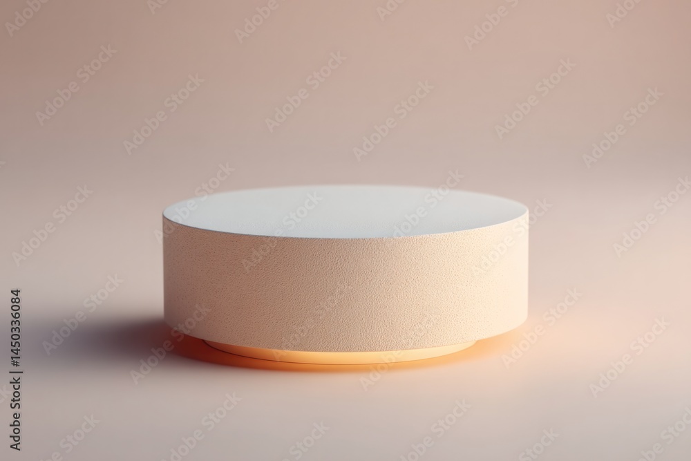 Poster single cd disc lies flat on smooth neutral background casting soft shadow to side with ample copy sp