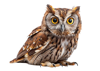 Tropical Screech Owl isolated on white background