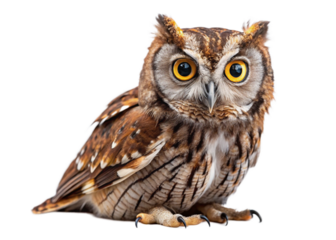 Tropical Screech Owl isolated on white background