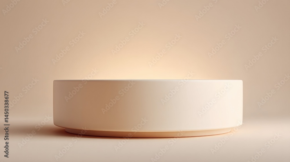 Poster single minimalistic circular podium stands with ample copy space around it offering clean canvas for