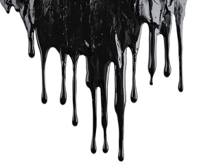 Viscous Black Liquid Drips and Flows An Abstract Ooze of Darkness and Mystery.