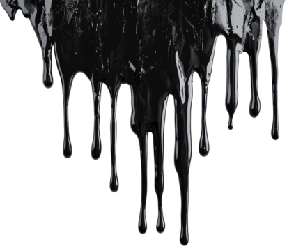 Viscous Black Liquid Drips and Flows An Abstract Ooze of Darkness and Mystery.