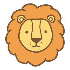  Lion head with a fluffy mane