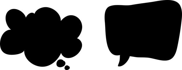 Vintage inspired set of empty comic bubbles and elements with black halftone shadows. Vector illustration in a classic pop art style, perfect for retro designs.