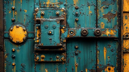 Rusted Metal Door, Lock Close-up