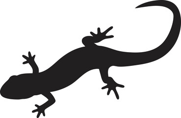 Obraz premium Salamander Silhouette PNG Transparent Background