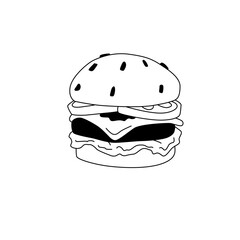 one line hamburger