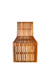 Teak chair front view PNG transparent.