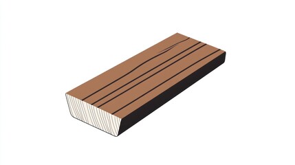 Wood Plank, Straight Grain, Close-up, Realistic Rendering