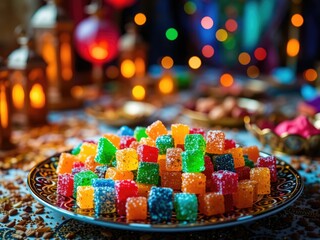 Colorful Sweets & Lanterns for Ramadan Feast