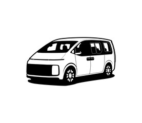 modern minivan car premium vector illustration