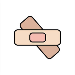 band-aid , bandage icon silhouette vector on white background.