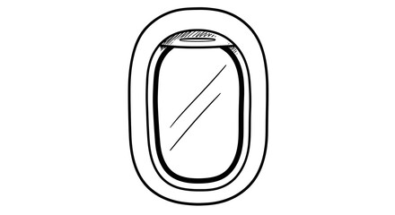 Hand Drawn Airplane Window Illustration