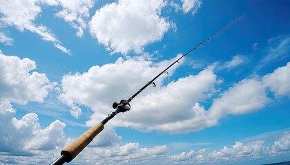 Fisherman's hand holding fishing rod at outdoors
1
